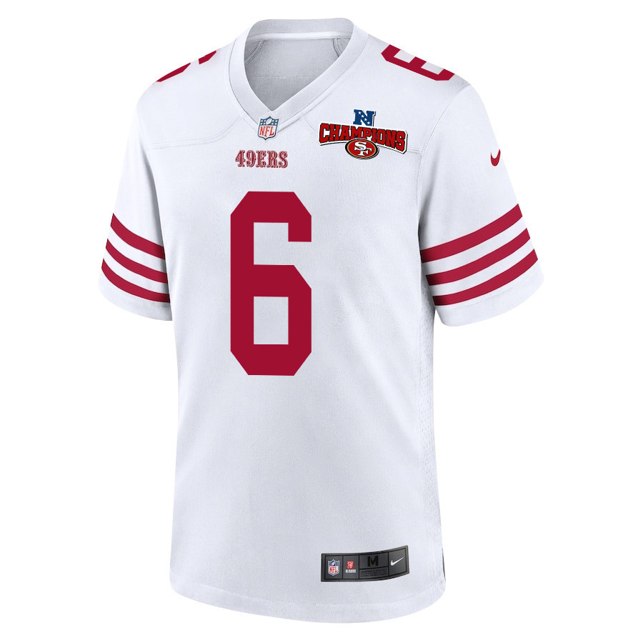 Danny Gray 6 San Francisco 49ers NFC Champions Patch Game White NFL Jersey Men's