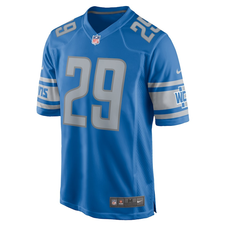 Kindle Vildor 29 Detroit Lions Game Blue NFL Jersey Men's