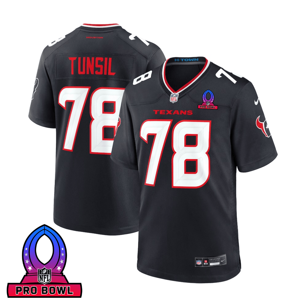 Laremy Tunsil 78 Houston Texans 2025 Pro Bowl Patch Game Navy NFL Jersey Men's