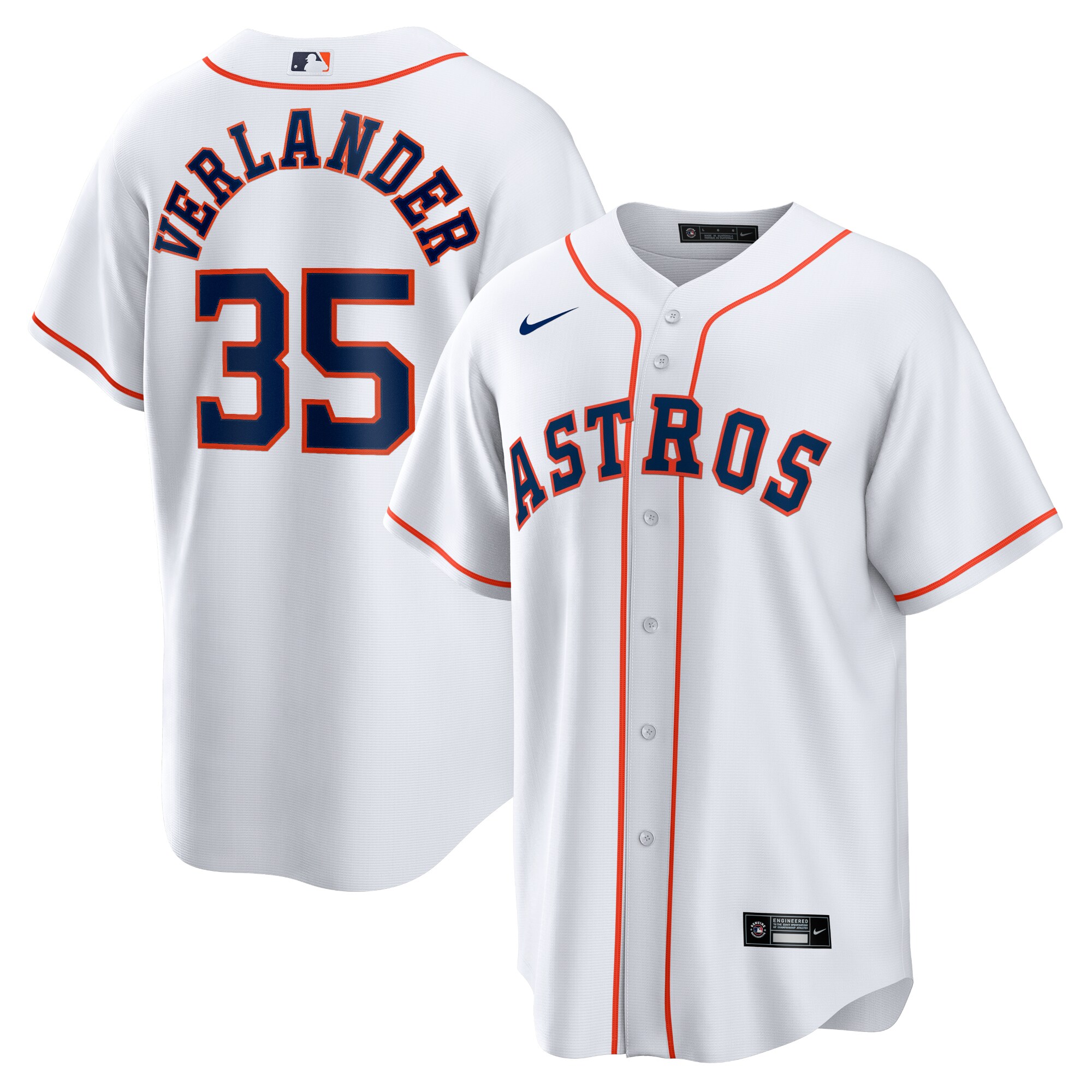 Houston Astros Justin Verlander White Home Player Name MLB Jersey Men's