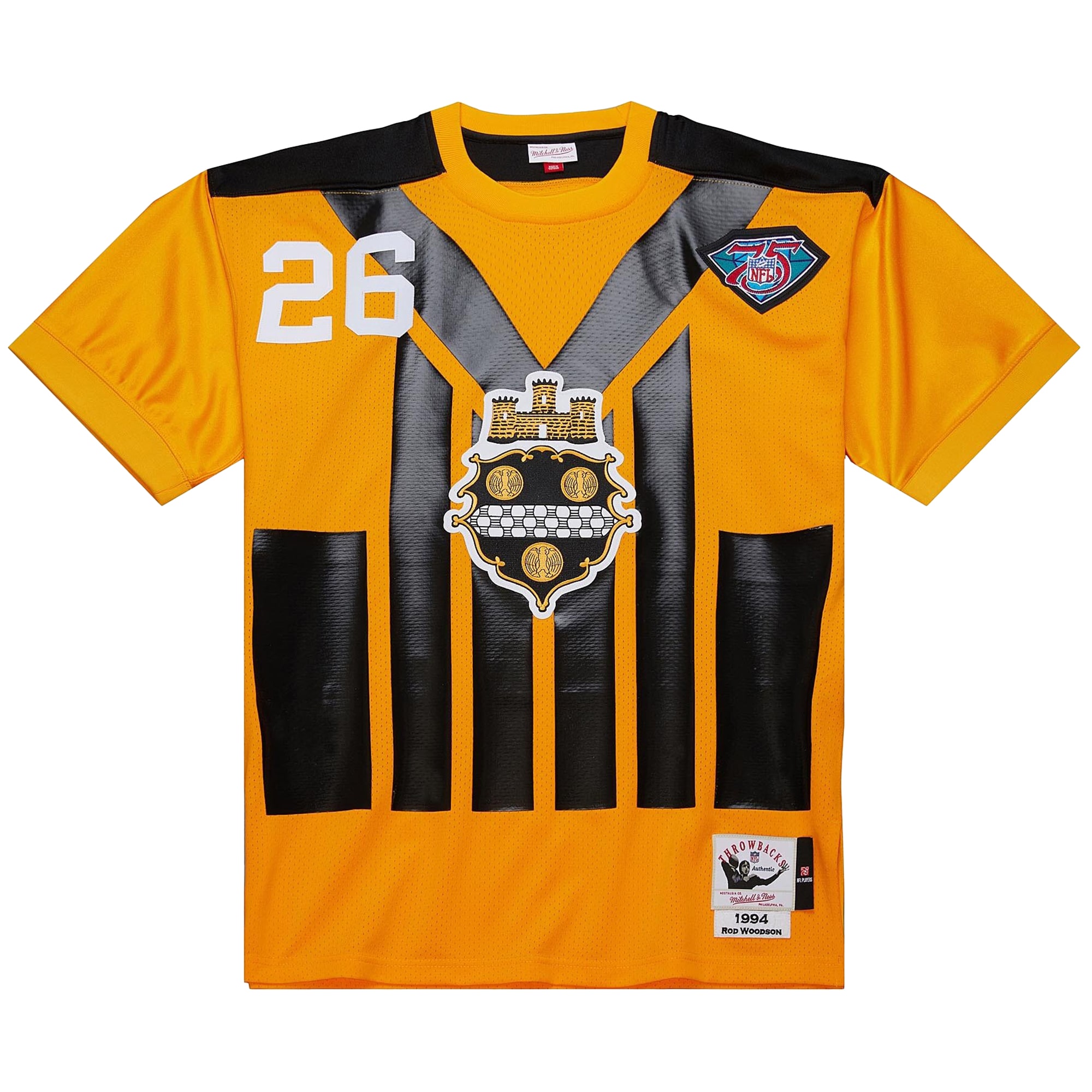 Pittsburgh Steelers 1994 Rod Woodson Mitchell Ness Gold Throwback Retired Player NFL Jersey Men's