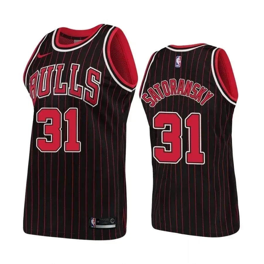 Chicago Bulls 31 Tomas Satoransky Hardwood Classics Black NBA Jersey Men's