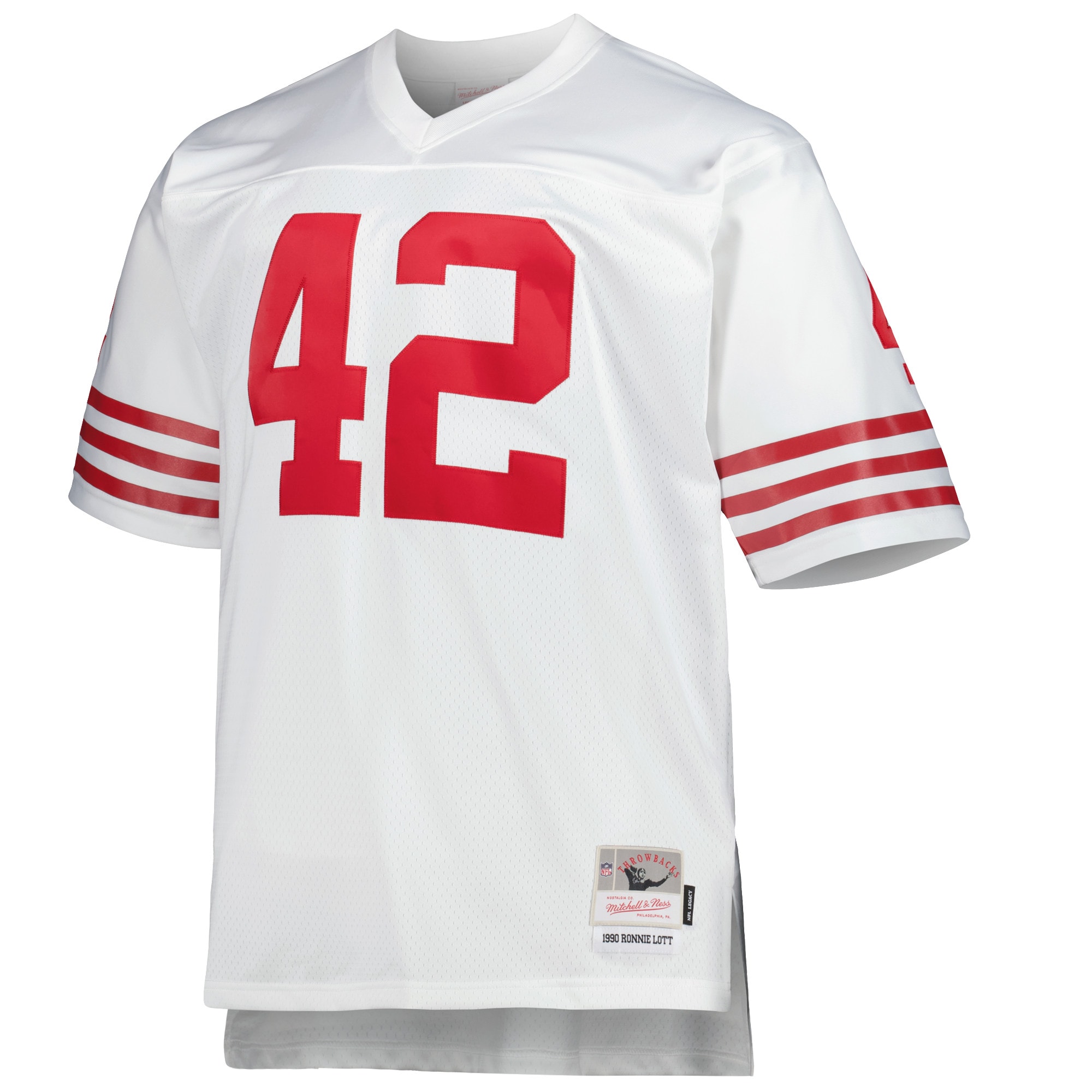 San Francisco 49ers Ronnie Lott Mitchell Ness White Big Tall 1990 Retired Player NFL Jersey Men's