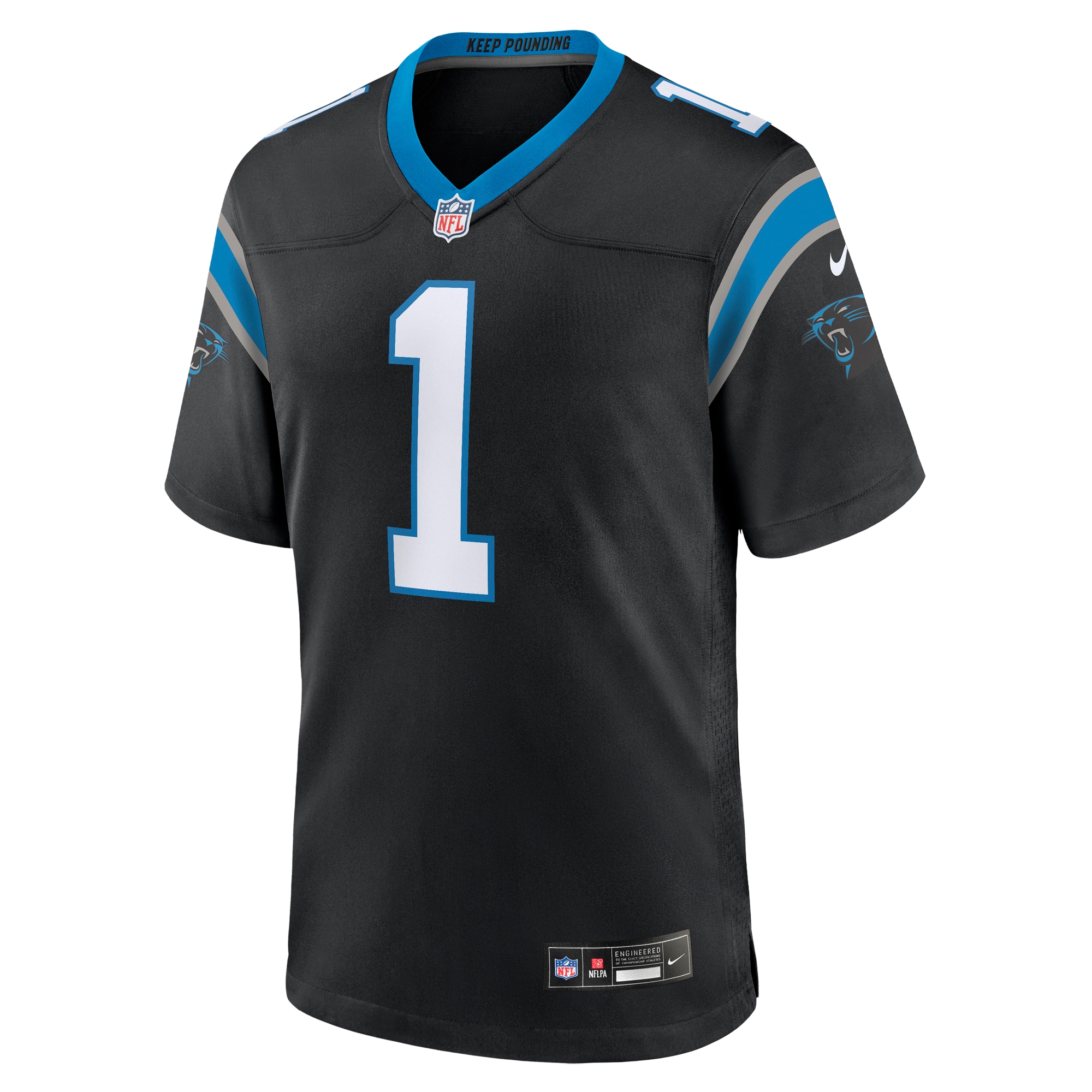 Carolina Panthers Number 1 Dad Black Game NFL Jersey Men's