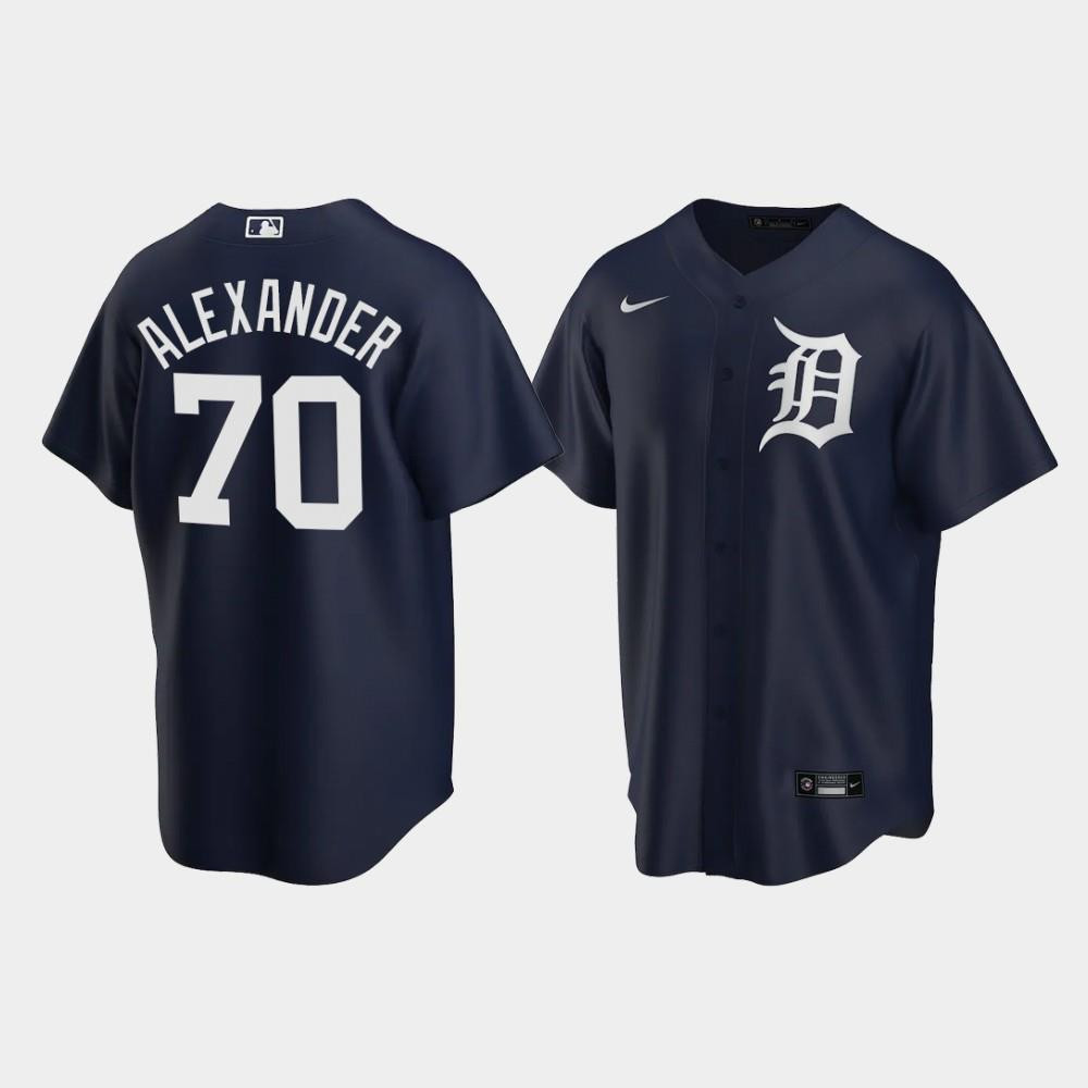 Detroit Tigers Tyler Alexander 70 Alternate Navy MLB Jersey Men's
