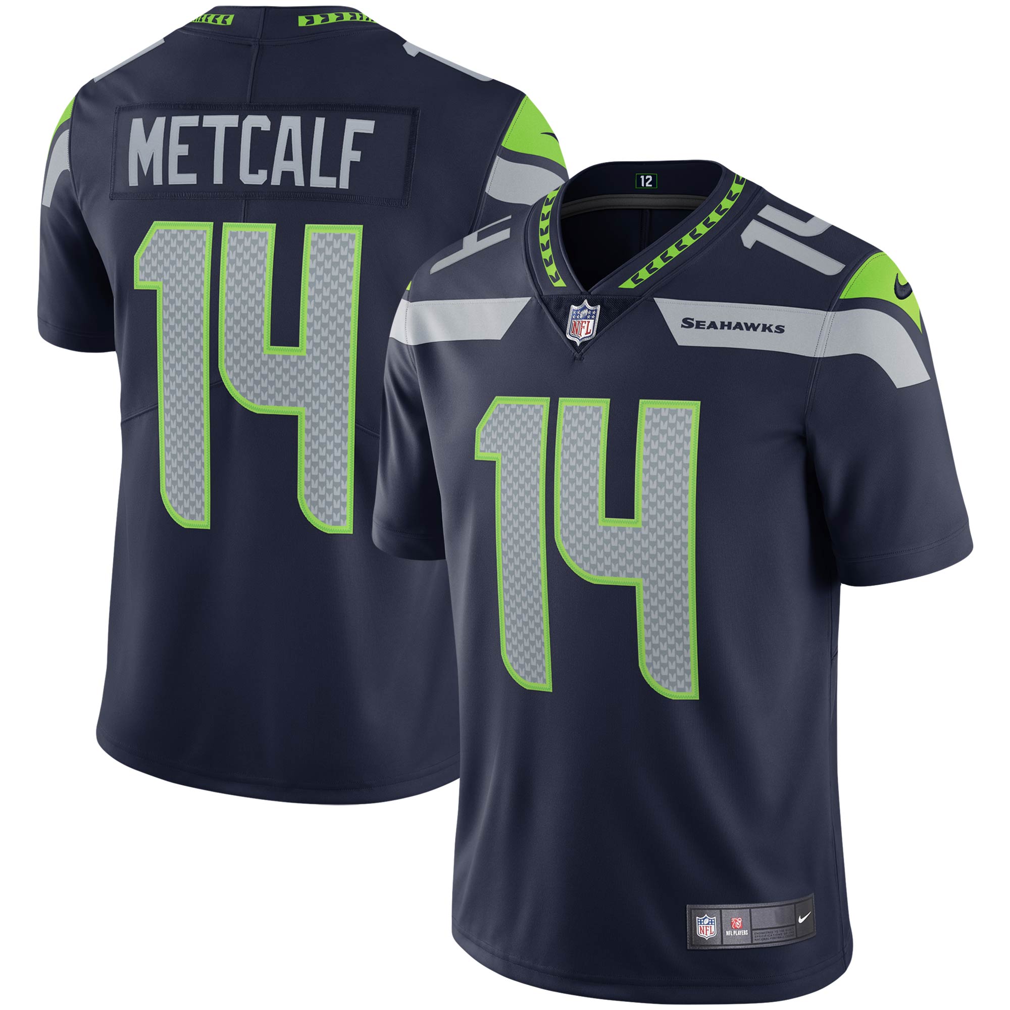 Seattle Seahawks DK Metcalf College Navy Vapor Limited NFL Jersey Men's