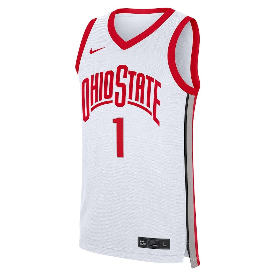 Ohio State Buckeyes Home White #1 NCAA Jersey Men's