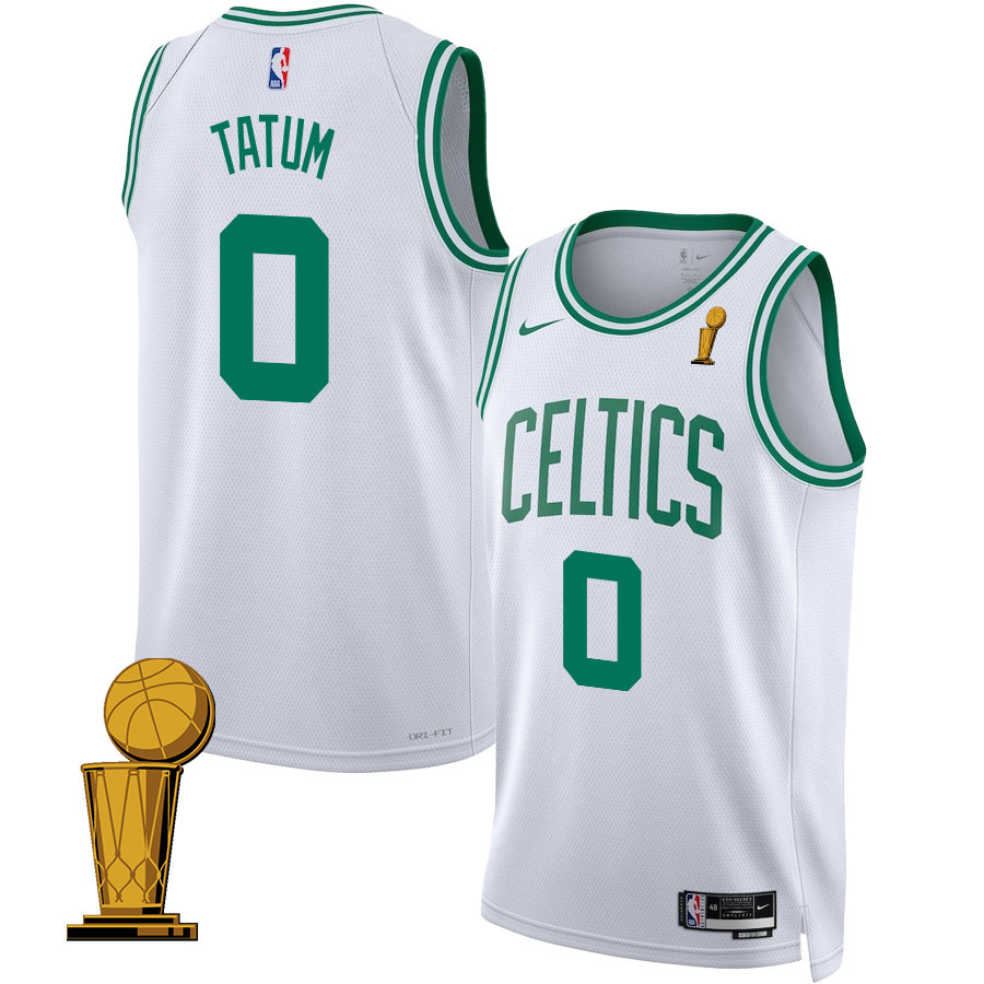 Jayson Tatum 0 Boston Celtics 2024 FINALS CHAMPIONS Swingman Association Editio White NBA Jersey Men's