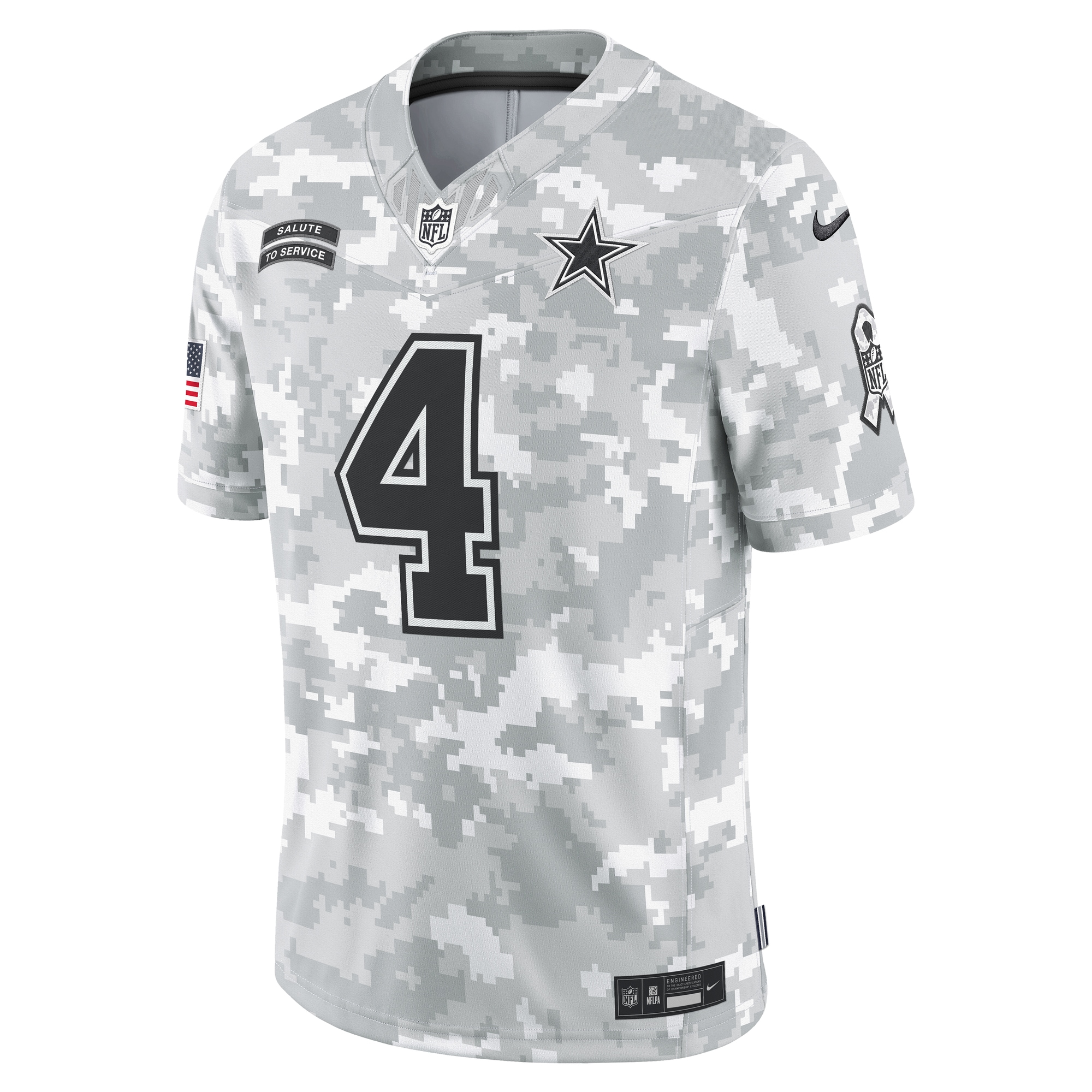 Dallas Cowboys Dak Prescott Arctic Camo 2024 Salute to Service Limited NFL Jersey Men's