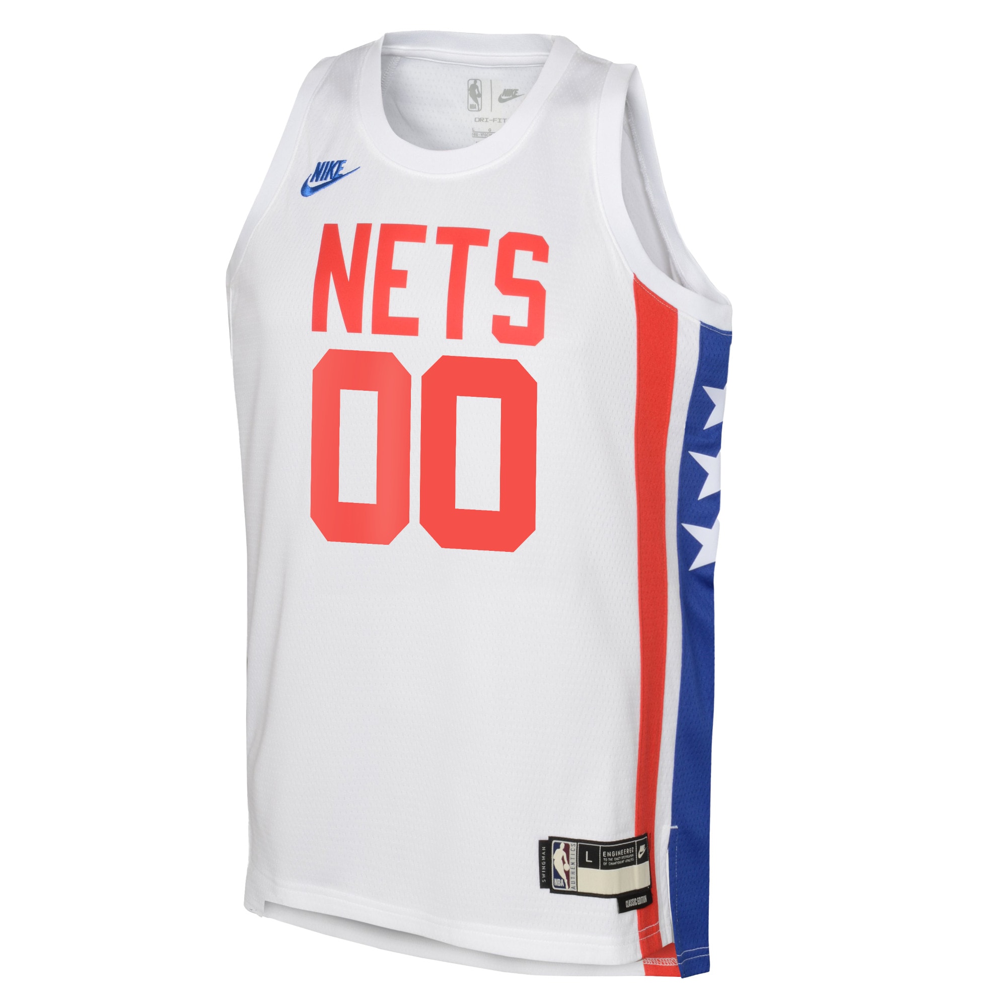 Brooklyn Nets Classic Edition Swingman Custom White/Rush Blu NBA Jersey Youth