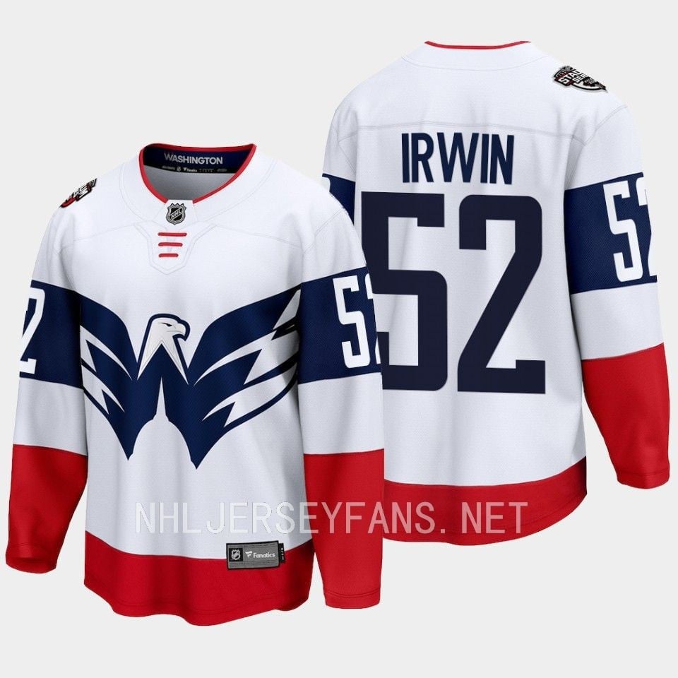 Matt Irwin 52 Washington Capitals 2023 Stadium White Primegreen NHL Jersey Men's
