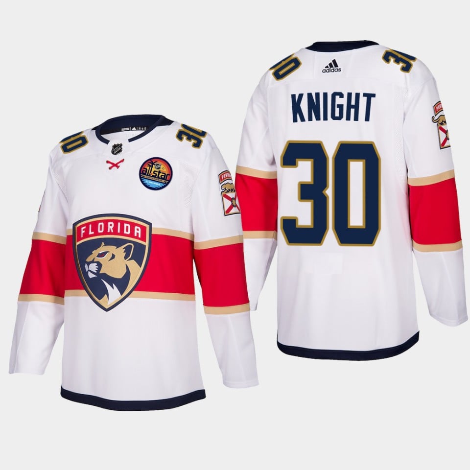 Spencer Knight 30 Florida Panthers 2023 All Star Game White Equipment NHL Jersey Men's