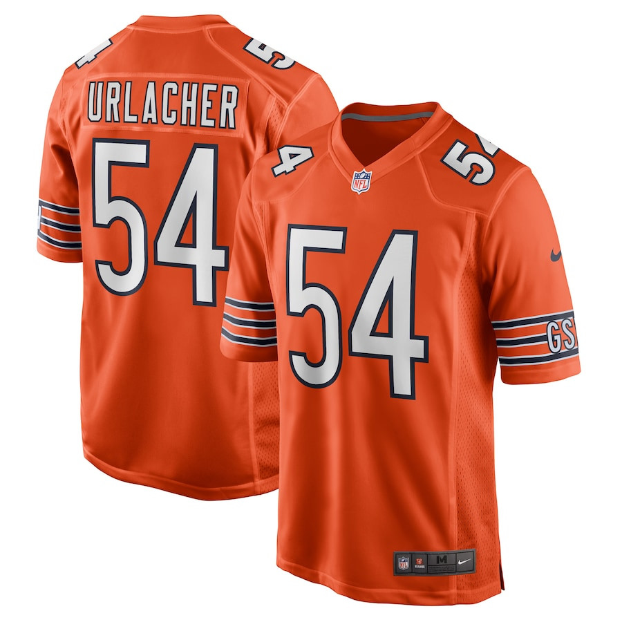 Brian Urlacher 54 Chicago Bears Retired Orange NFL Jersey Men's