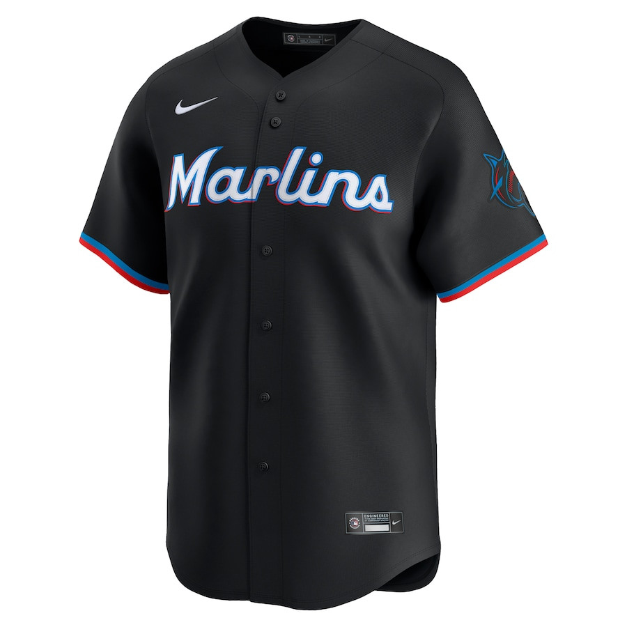 Miami Marlins Alternate Limited Custom Black MLB Jersey Men's