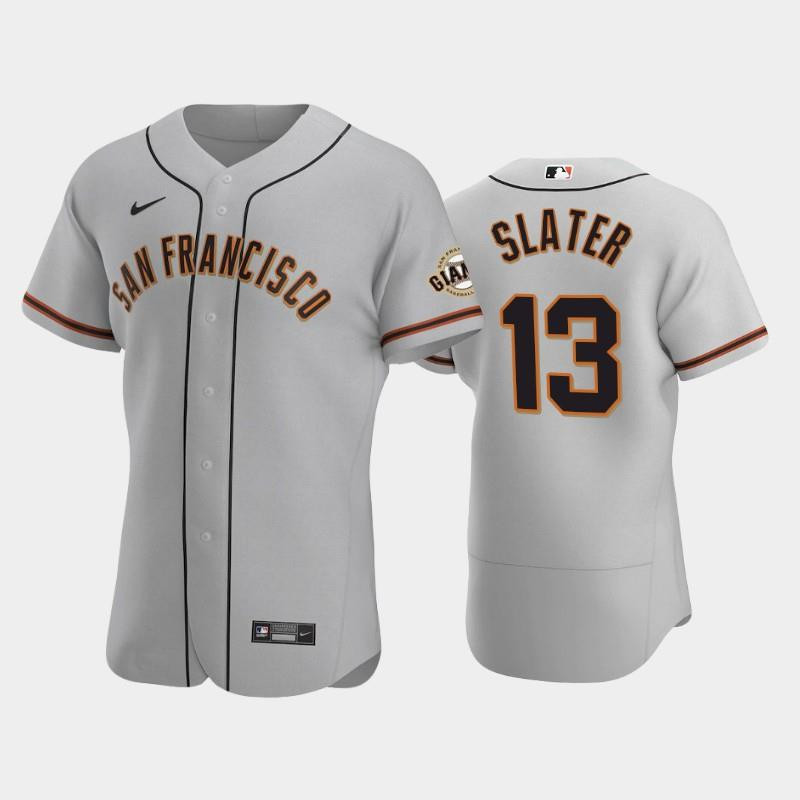 #13 Austin Slater Gray Road San Francisco Giants MLB Jersey Men's