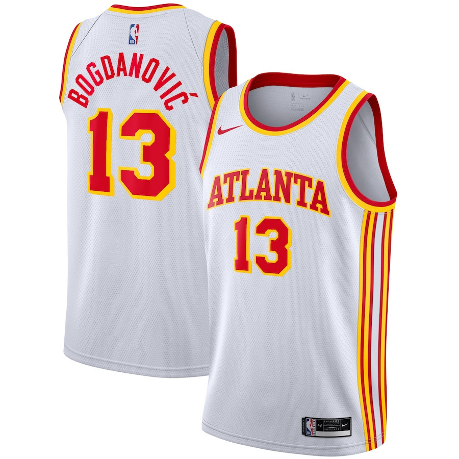 Bogdan Bogdanovic 13 Atlanta Hawks Unisex Swingman Association Editio White NBA Jersey Unisex