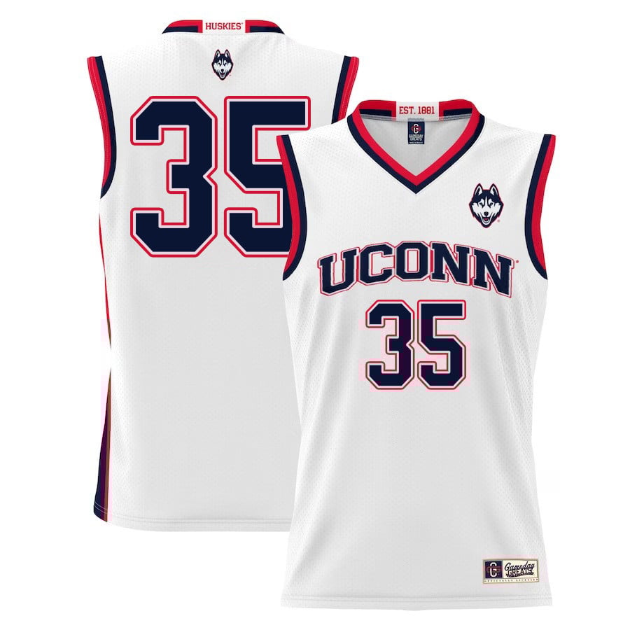 Samson Johnson 35 UConn Huskies White NCAA Jersey Men's