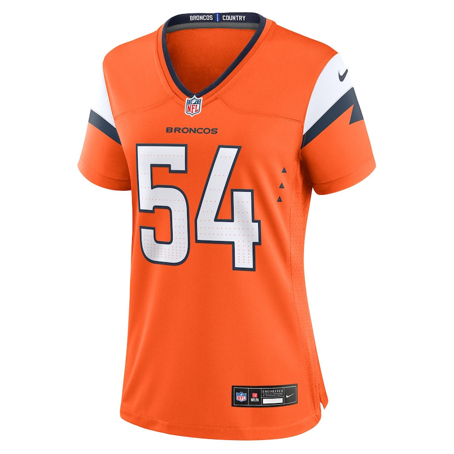 Alex Forsyth 54 Denver Broncos Team Game Orange NFL Jersey Women's