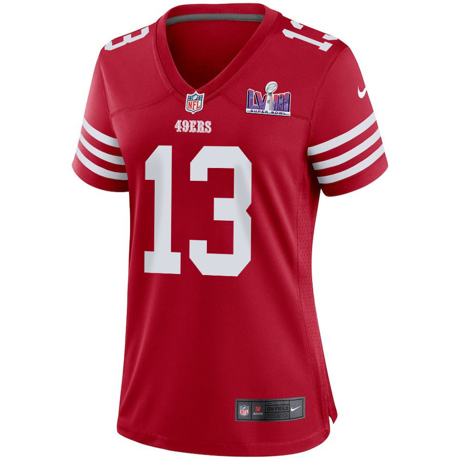 Brock Purdy 13 San Francisco 49ers Super Bowl LVIII Patch Game Scarlet NFL Jersey Women's