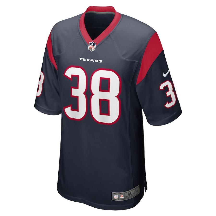 J.J. Taylor 38 Houston Texans Game Navy NFL Jersey Men's