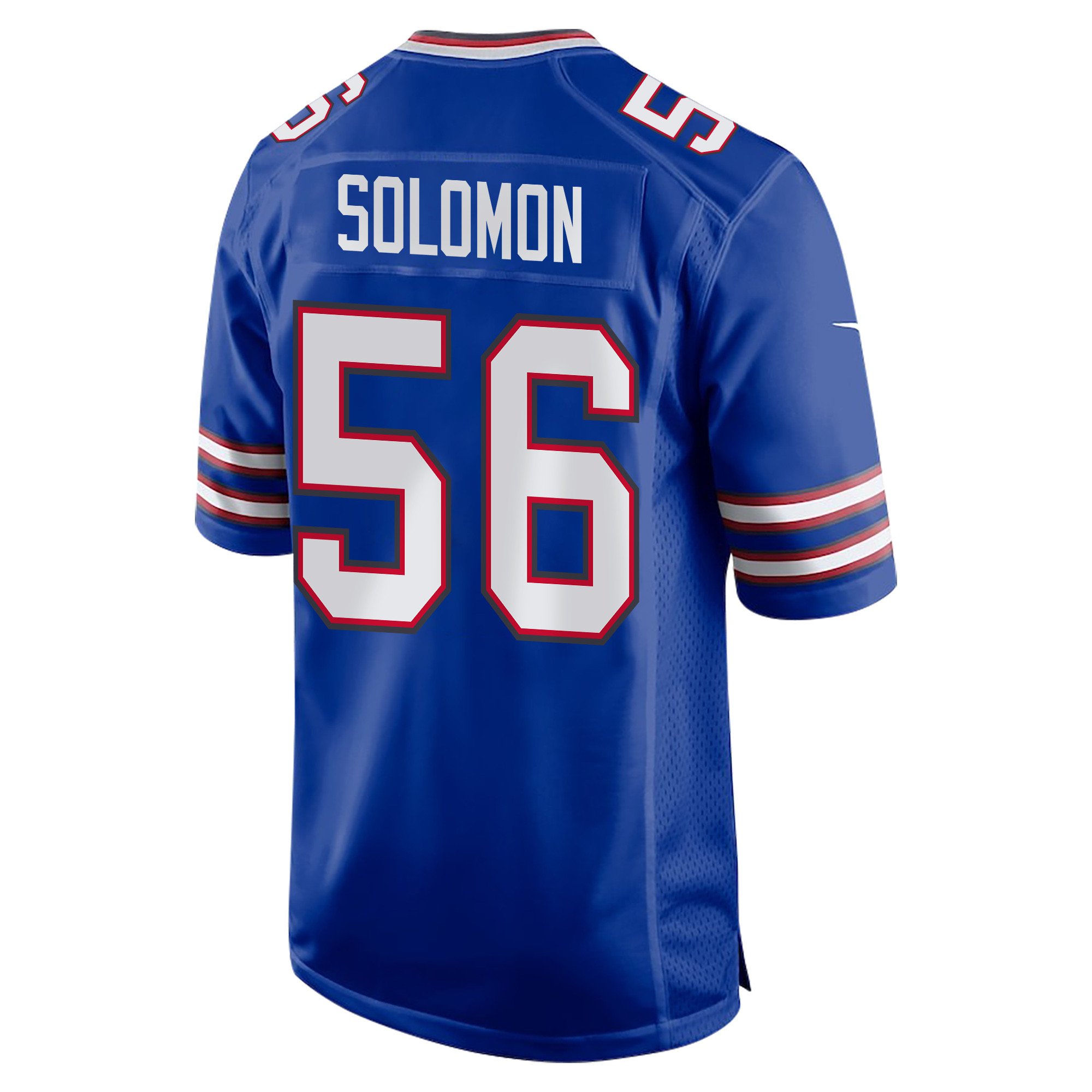Javon Solomon 56 Buffalo Bills Super Bowl LIX Champions Patch New Orleans A Symphony of Sport' EMBROIDERED Game Royal NFL Jersey Men's