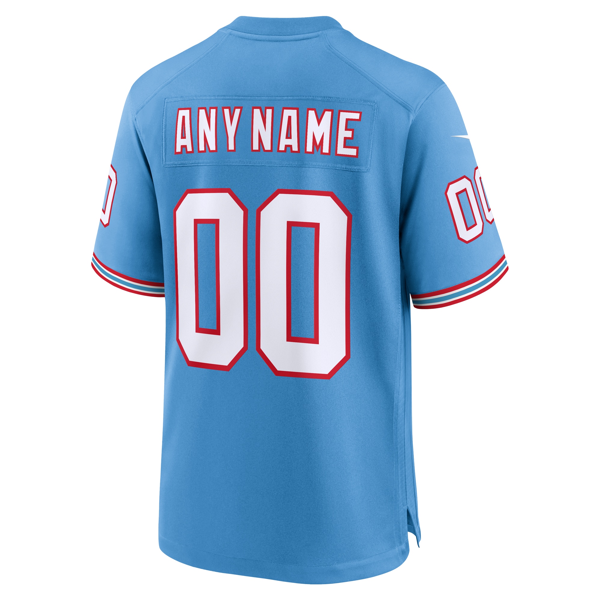 Tennessee Titans Light Blue Oilers Throwback Custom Game NFL Jersey Men's