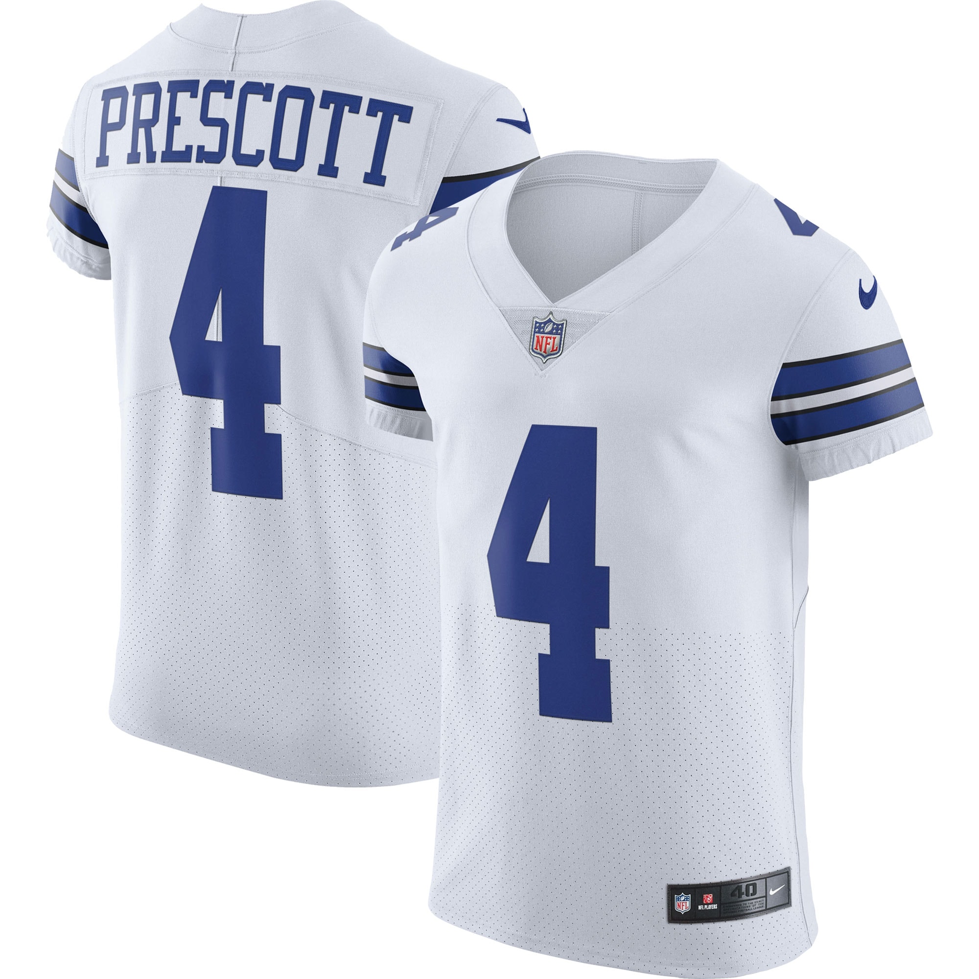 Dallas Cowboys Dak Prescott White Vapor Elite Player NFL Jersey Men's