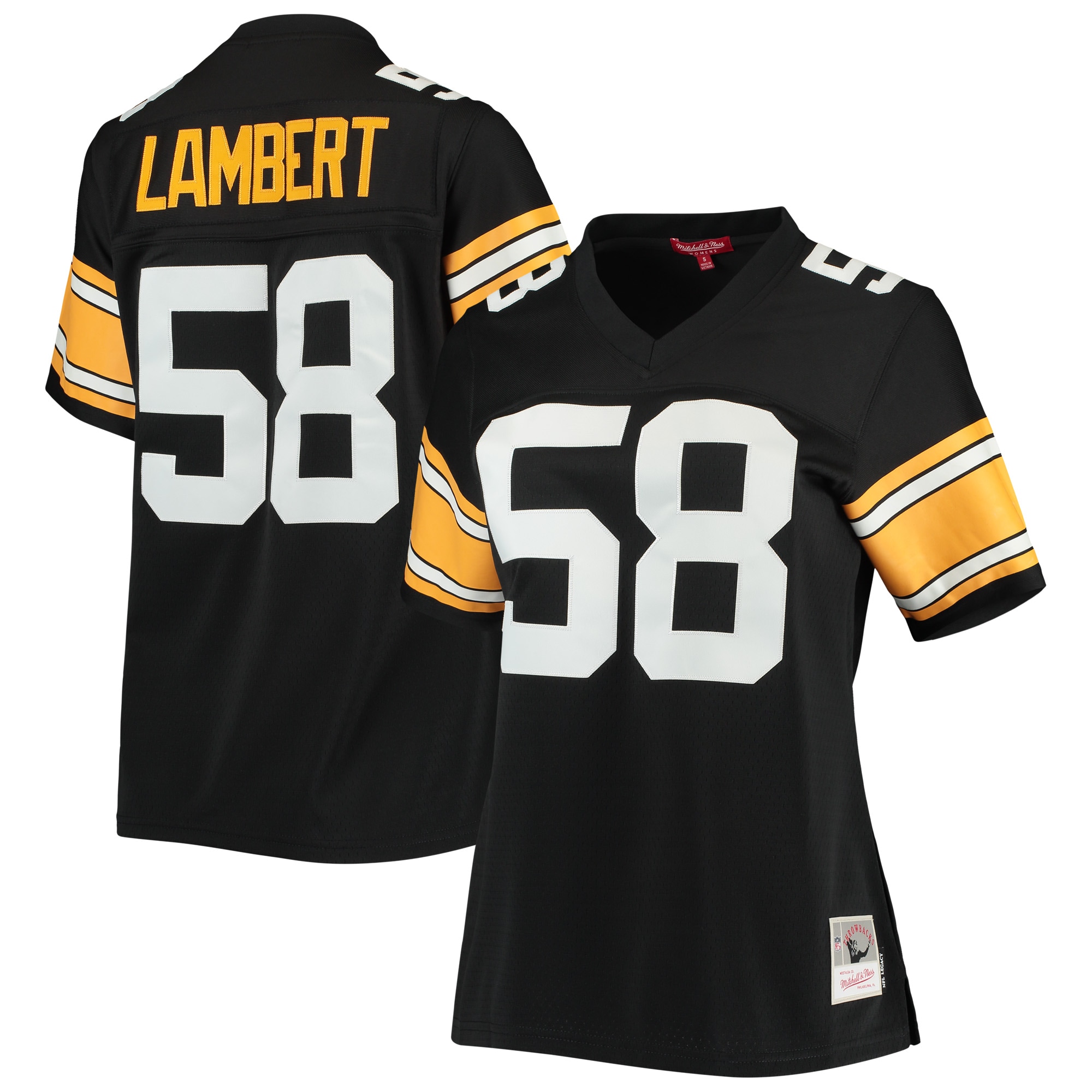 Pittsburgh Steelers Jack Lambert Mitchell Ness Black Legacy Player NFL Jersey Women's
