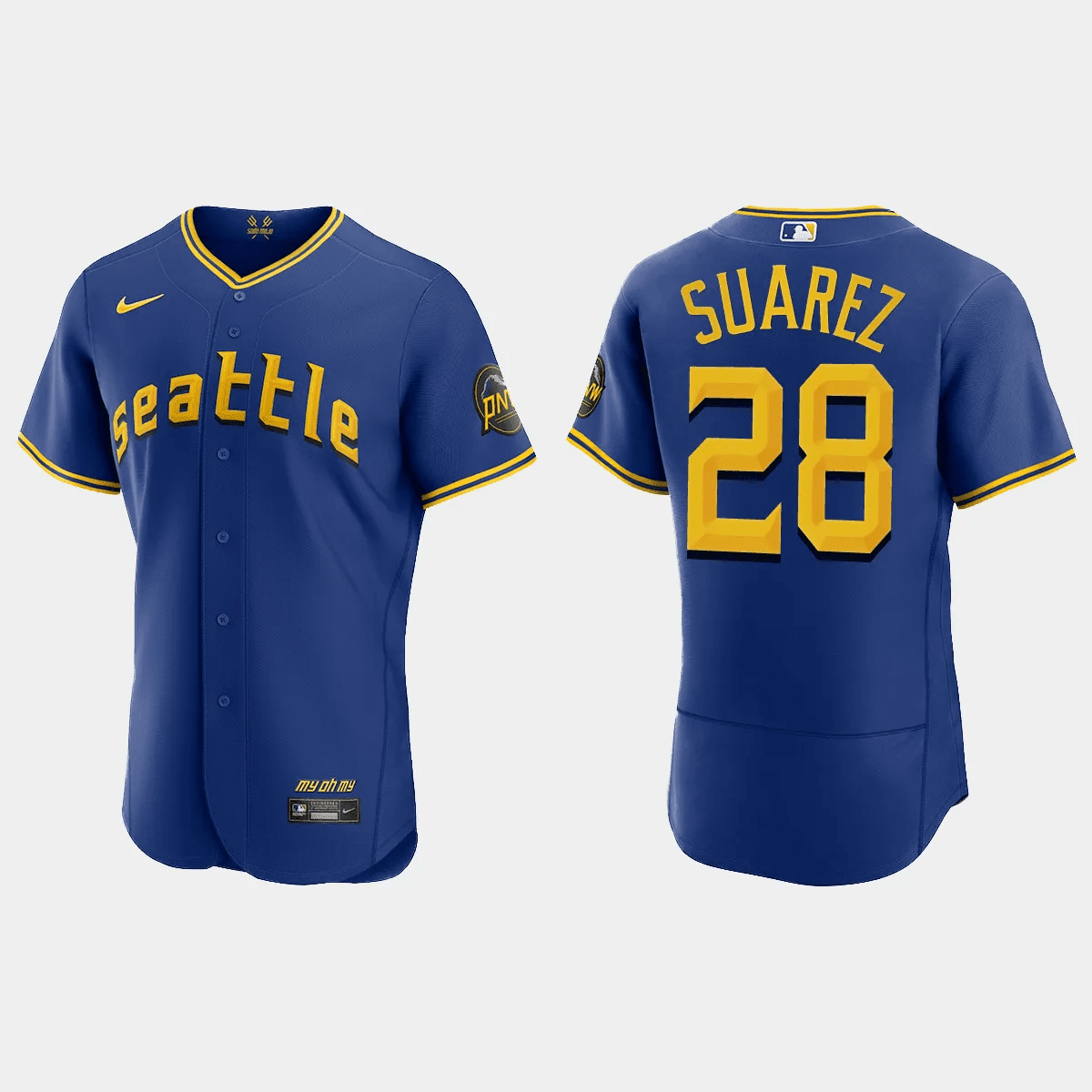 Eugenio Suarez 28 Seattle Mariners Royal 2023 City Connect Elite MLB Jersey Men's