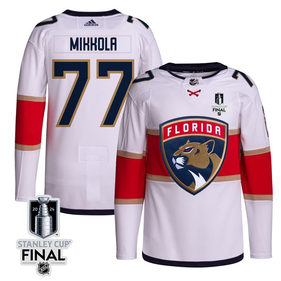Niko Mikkola 77 Florida Panthers 2024 STANLEY CUP Final Away Breakaway White NHL Jersey Men's