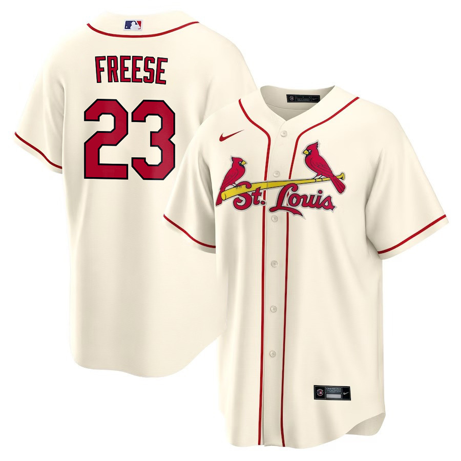 David Freese 23 St. Louis Cardinals Alternate Cream MLB Jersey Men's
