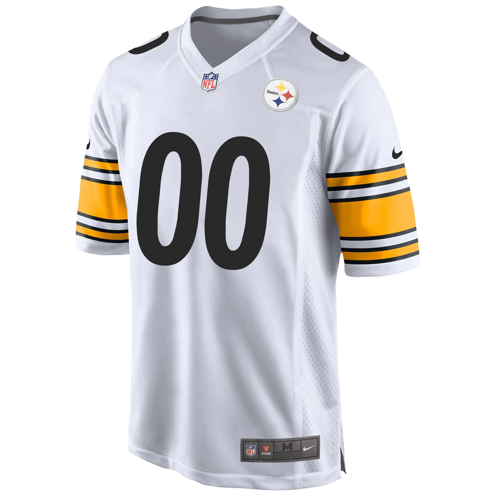 White Pittsburgh Steelers Away Custom Game NFL Jersey Men's