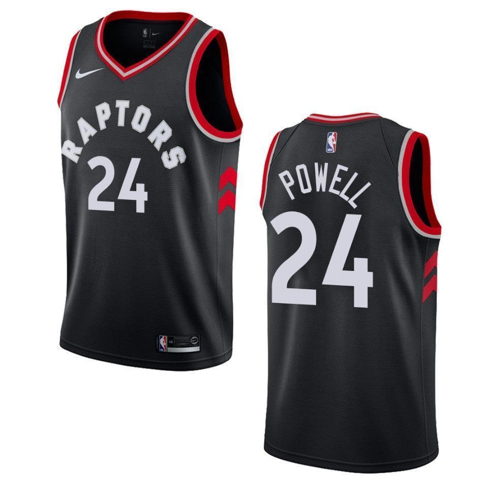 Toronto Raptors 24 Norman Powell Statement Swingman Black NBA Jersey Men's