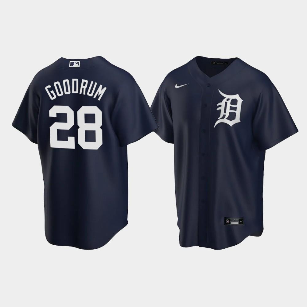 Detroit Tigers Niko Goodrum 28 Alternate Navy MLB Jersey Men's