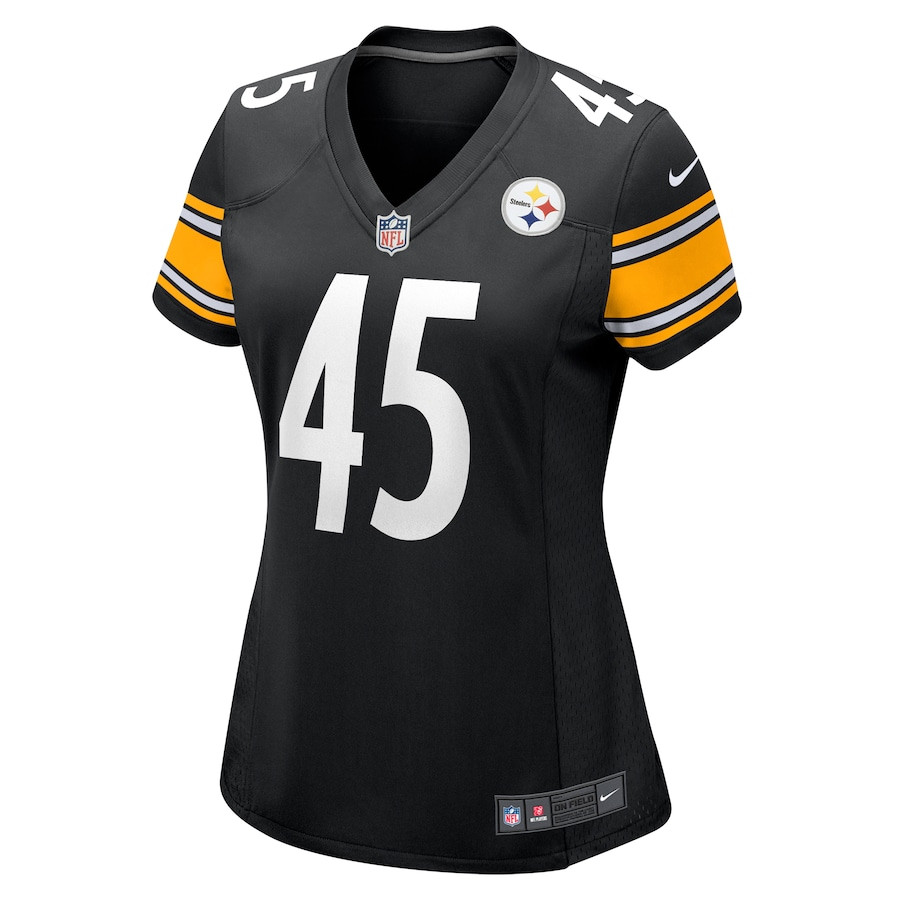 Jack Colletto 45 Pittsburgh Steelers Game Black NFL Jersey Women's