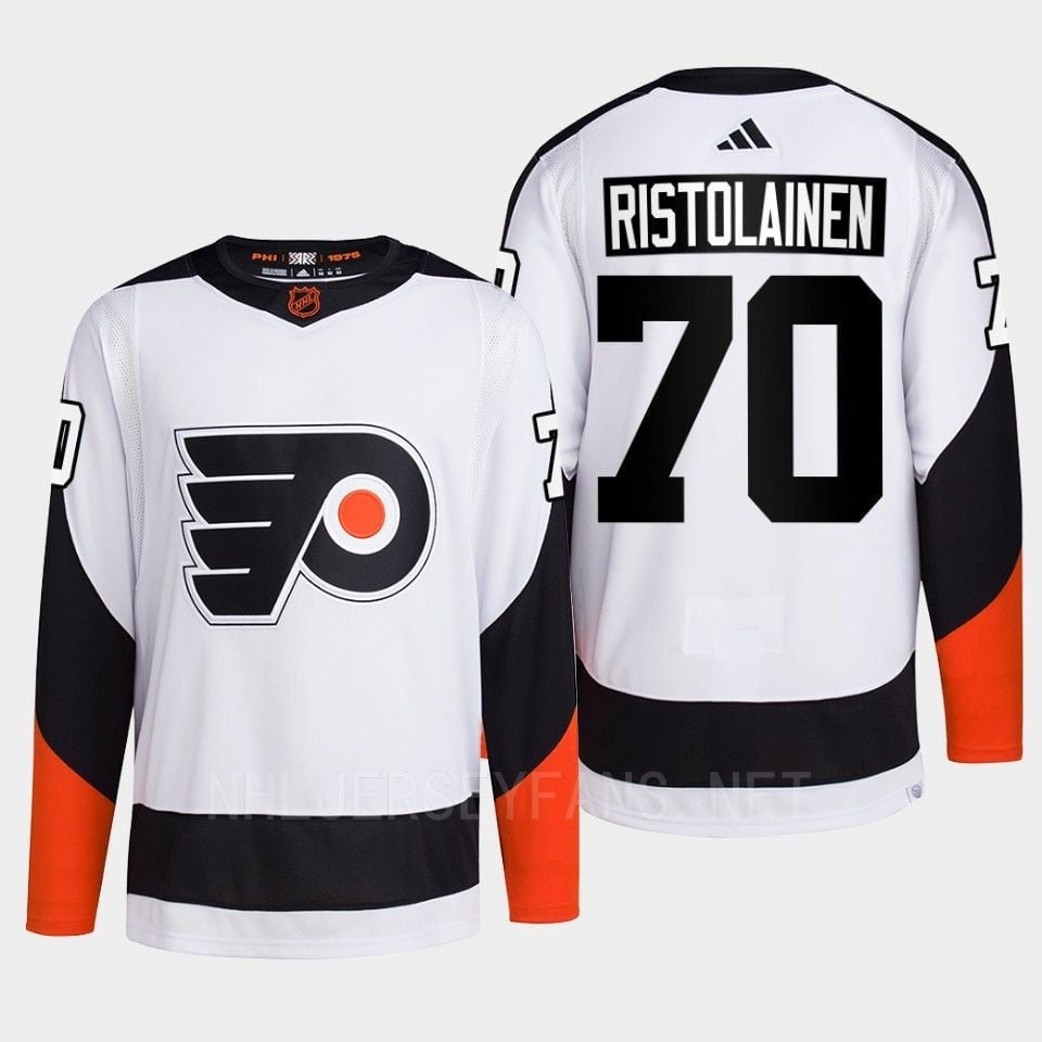 Philadelphia Flyers 2022 Reverse Retro 2.0 Rasmus Ristolainen 70 White Primegreen NHL Jersey Men's