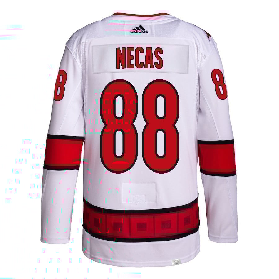 Martin Necas 88 Carolina Hurricanes 2024 Playoffs Patch Away White NHL Jersey Men's