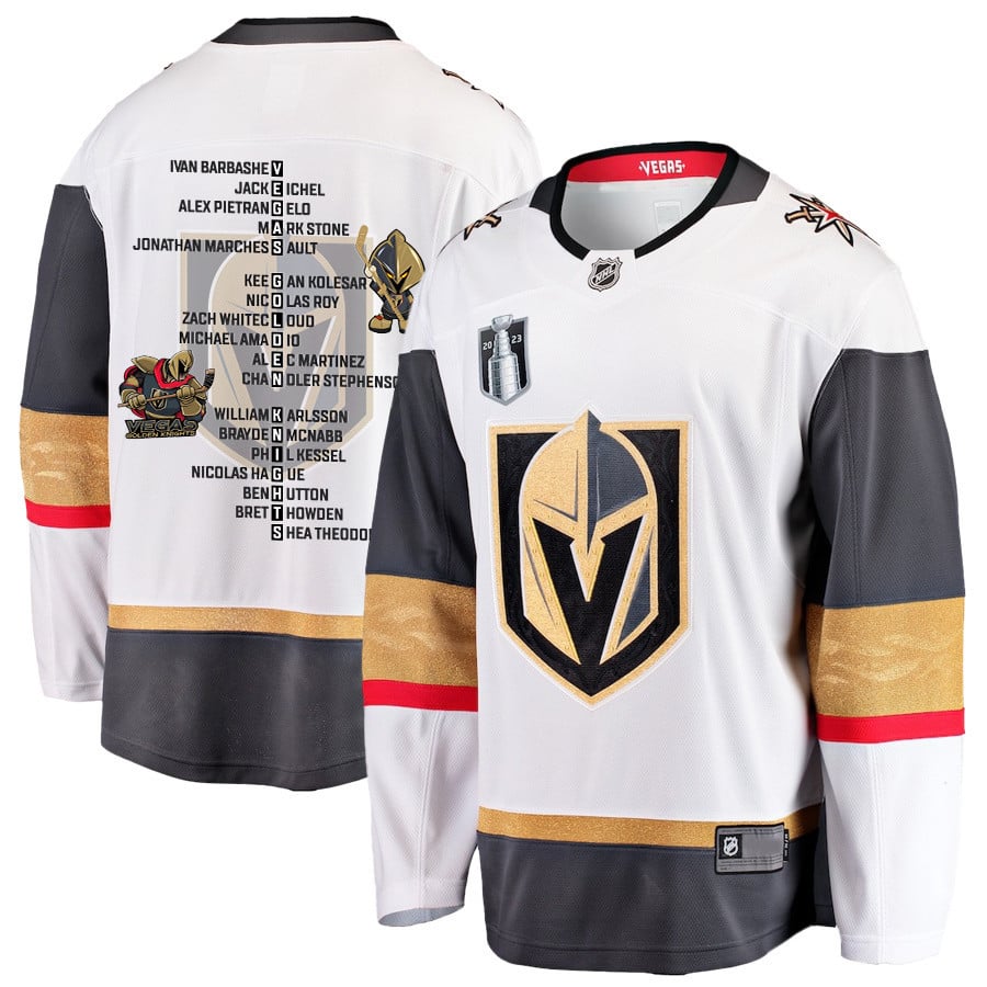 Vegas Golden Knights Players List 2023 Stanley Cup White NHL Jersey Men's
