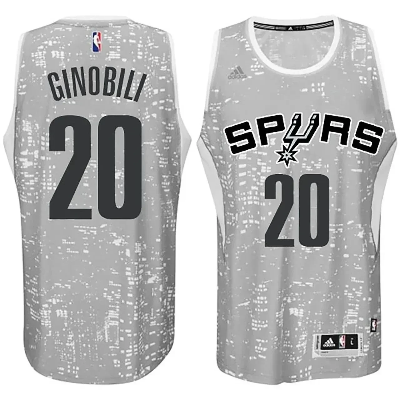 San Antonio Spurs 20 Manu Ginobili City Lights Gray Swingman NBA Jersey Men's