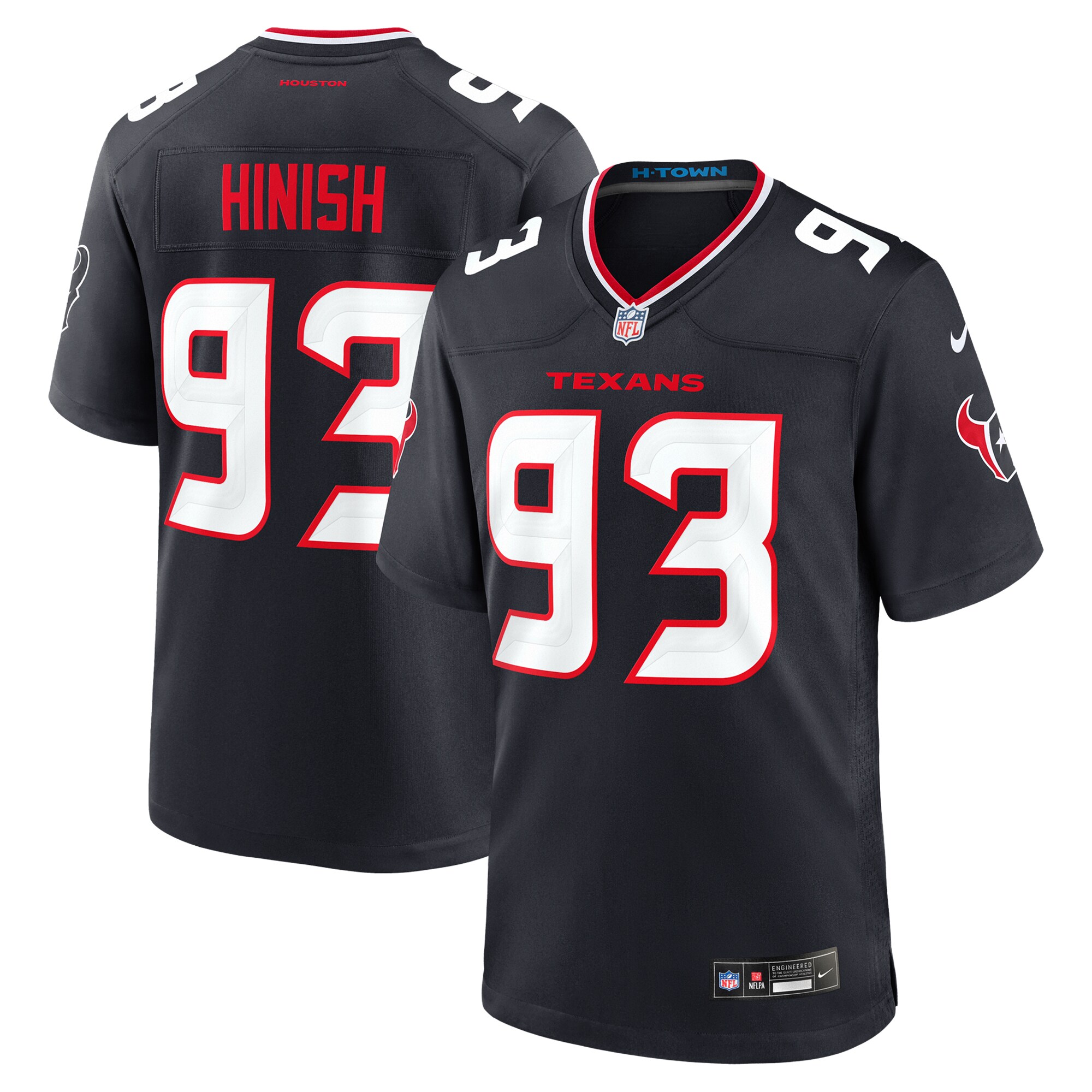 Houston Texans Kurt Hinish Navy Team Game NFL Jersey Men's
