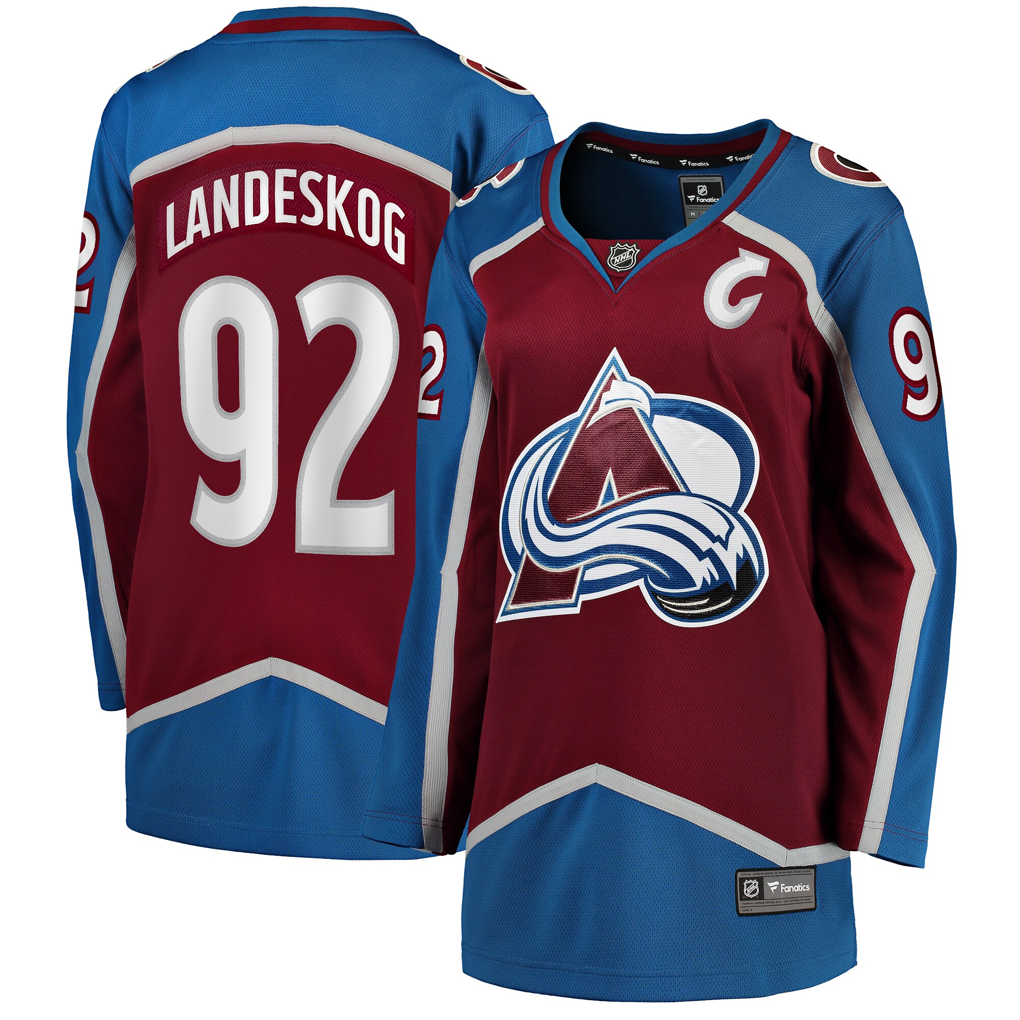 Colorado Avalanche Gabriel Landeskog Burgundy Captain Patch Home Breakaway Player NHL Jersey Women's