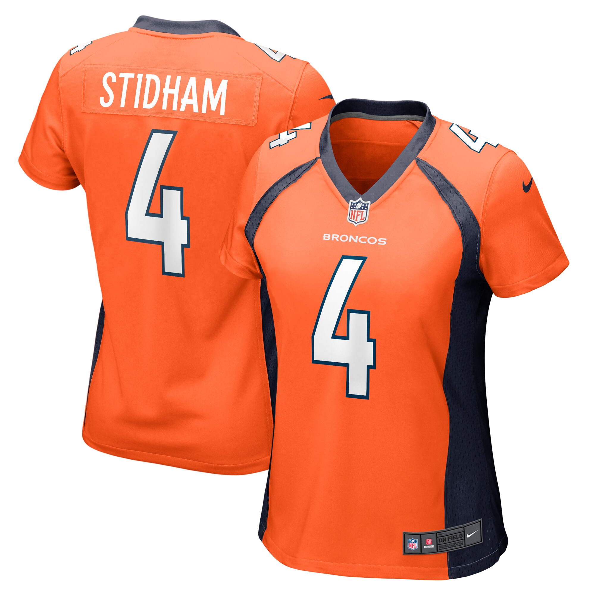 Denver Broncos Jarrett Stidham Orange Game Player NFL Jersey Women's