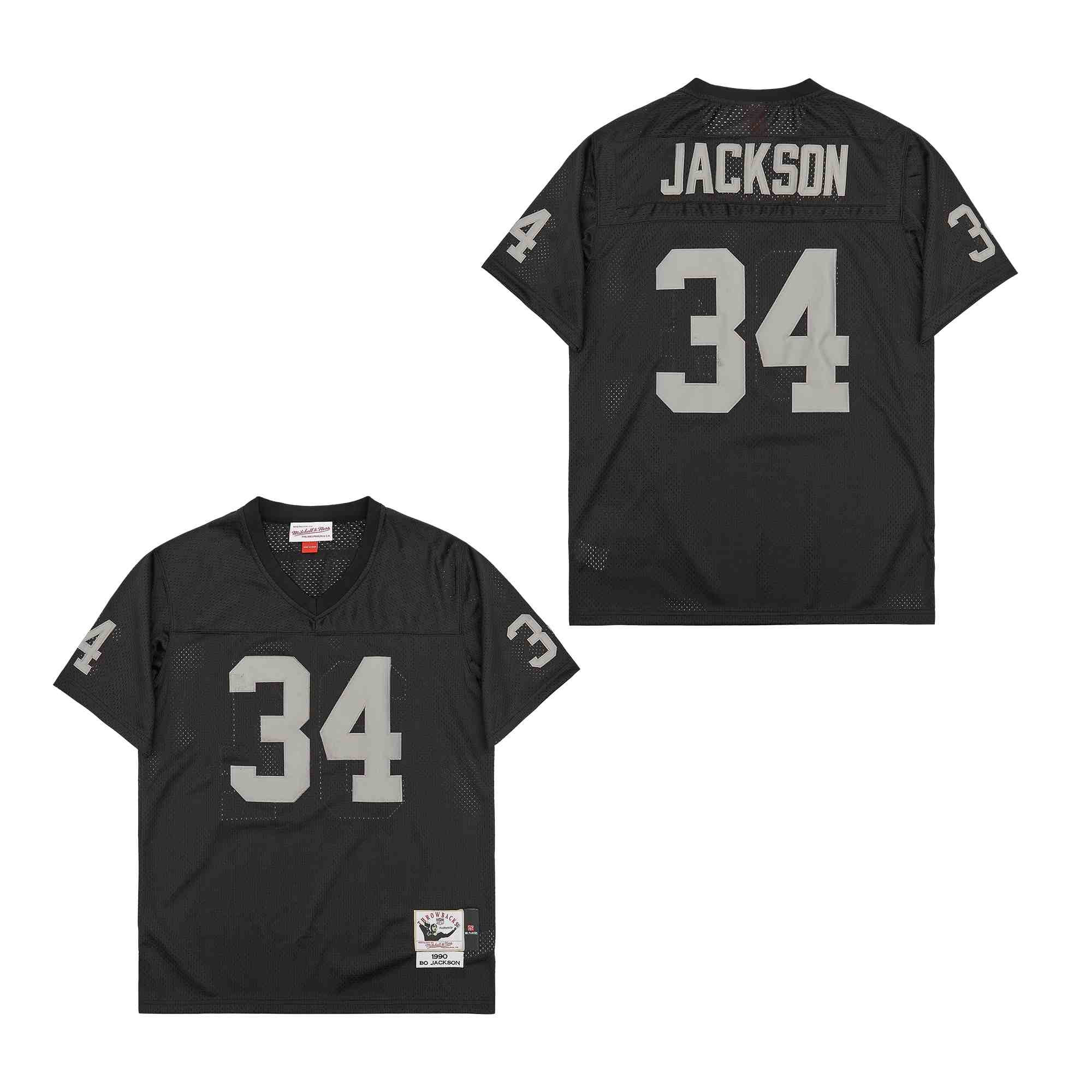 Bo Jackson 34 Las Vegas Raiders Throwback Black NFL Jersey Men's