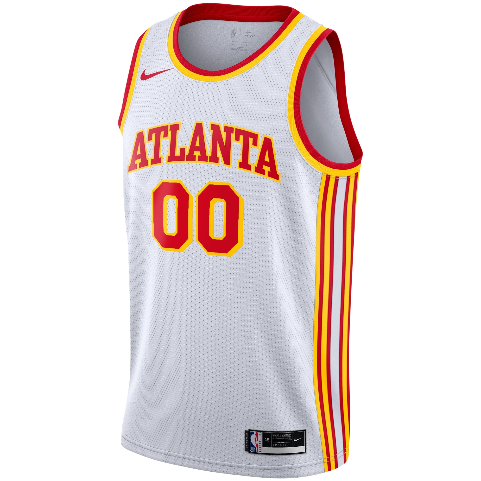 Atlanta Hawks Association Edition Swingman White Custom NBA Jersey Youth
