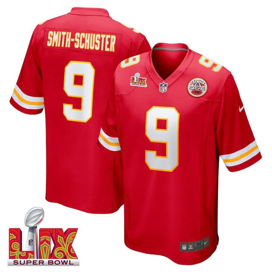 JuJu Smith-Schuster #9 Kansas City Chiefs Super Bowl LIX Red NFL Jersey Men's