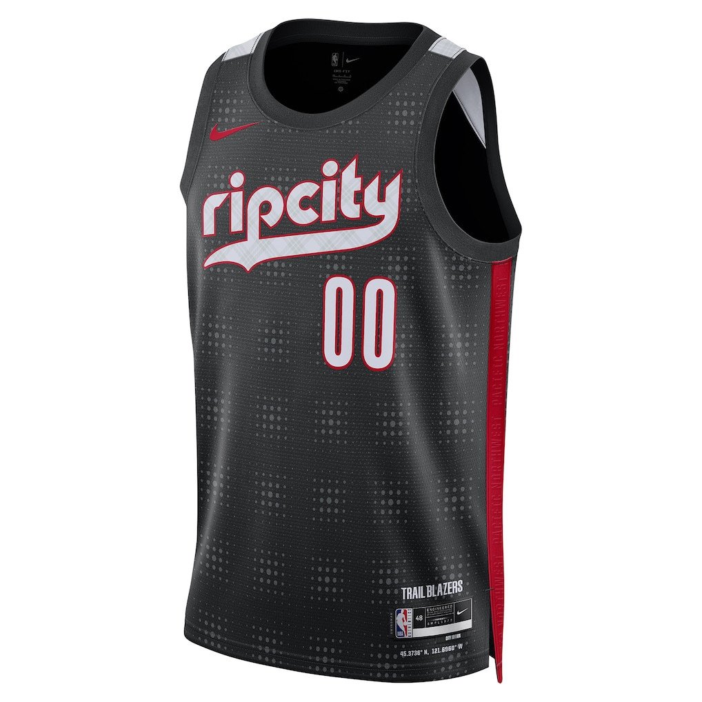 Scoot Henderson 00 Portland Trail Blazers Unisex 2024/25 Swingman Player City Edition Black NBA Jersey Unisex