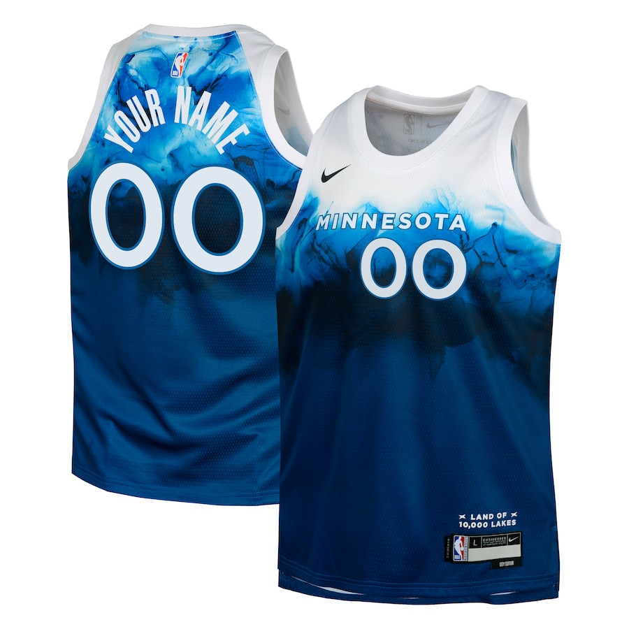 Minnesota Timberwolves 2023/24 City Edition Swingman Custom Blue NBA Jersey Youth