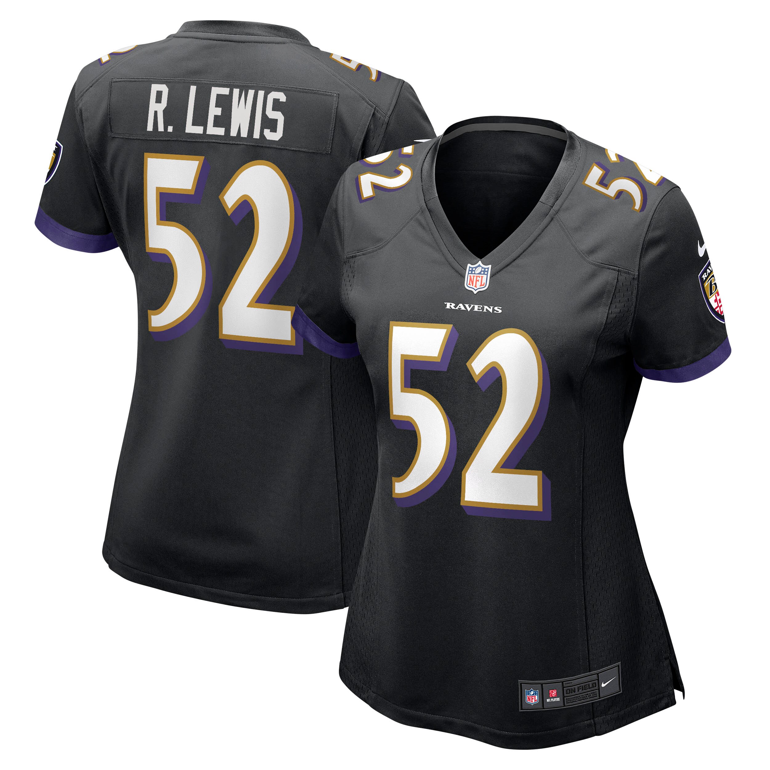Baltimore Ravens Ray Lewis Black Retired Player NFL Jersey Women's