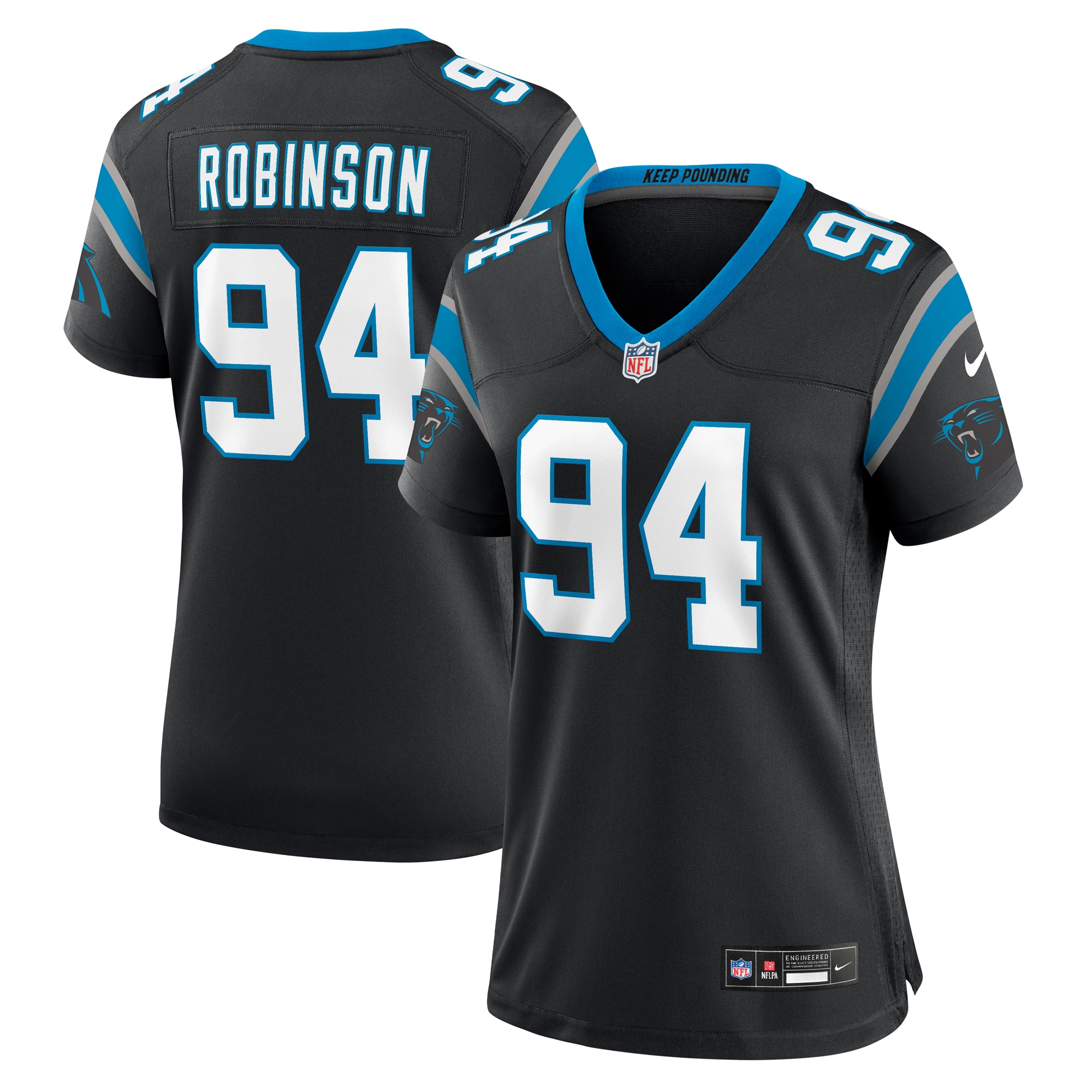 Carolina Panthers A'Shawn Robinson Black Game NFL Jersey Women's