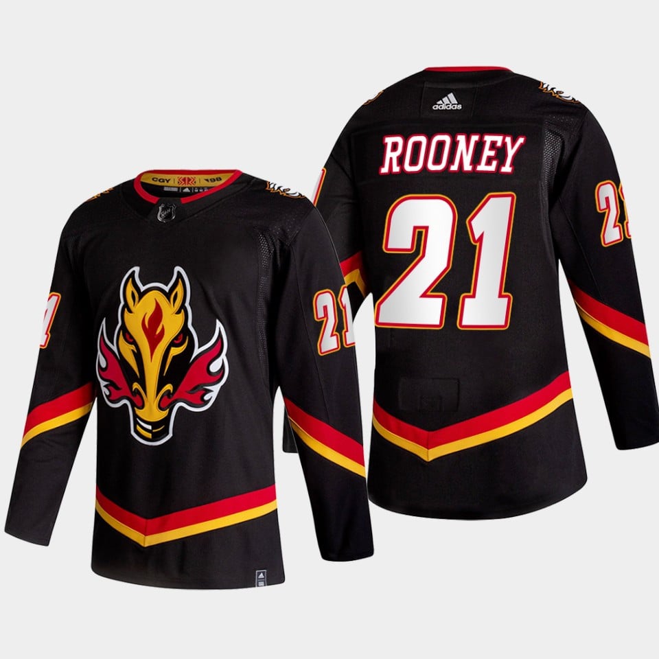 Calgary Flames Kevin Rooney 21 2022 Reverse Retro Black NHL Jersey Men's